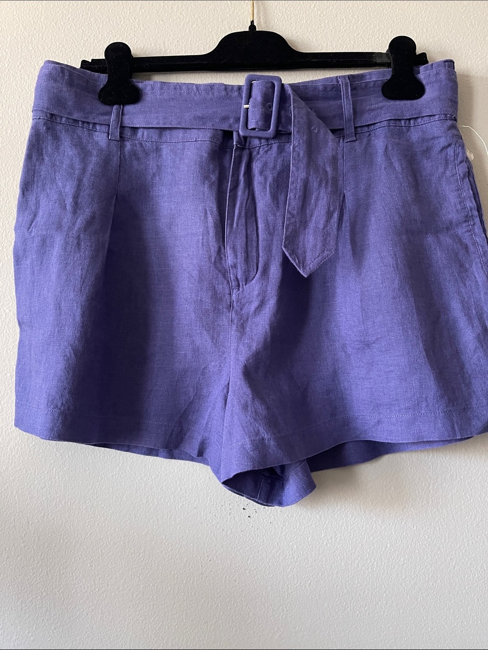 Joie  100% Linen Belted Shorts in Lavender Purple XL